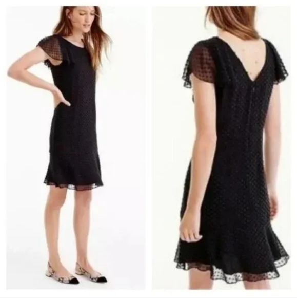 J. Crew Dresses & Skirts - NWT J. Crew Swiss Dot Chiffon Flutter Dress Size 6 (sm)